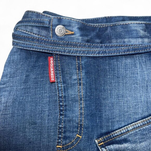 Dsquared2 Denim Mini Wrap Skirt With Pocket Size 38 - Picture 7 of 8